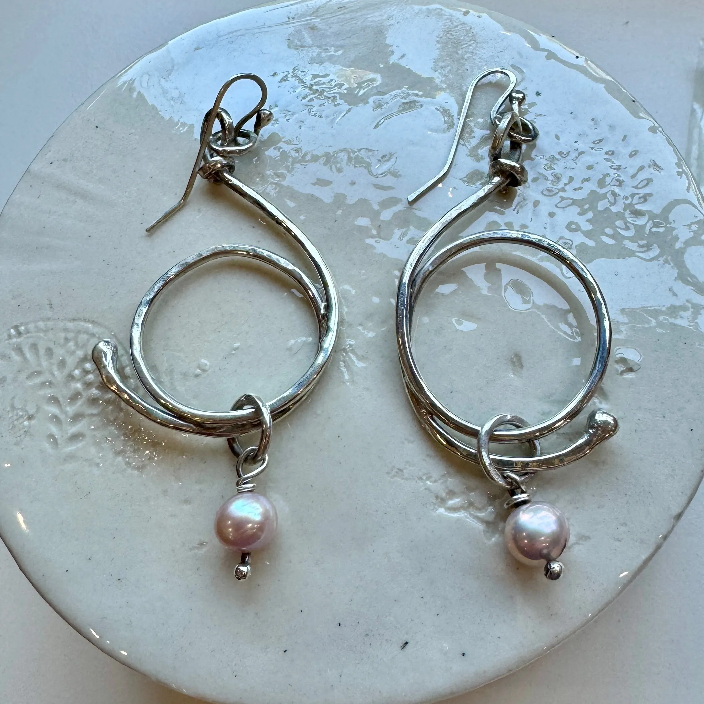 Silver swim hook earrings