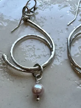 Silver swim hook earrings