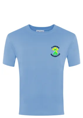 St Joseph's Washington RC School Sky Blue P.E. T-Shirt