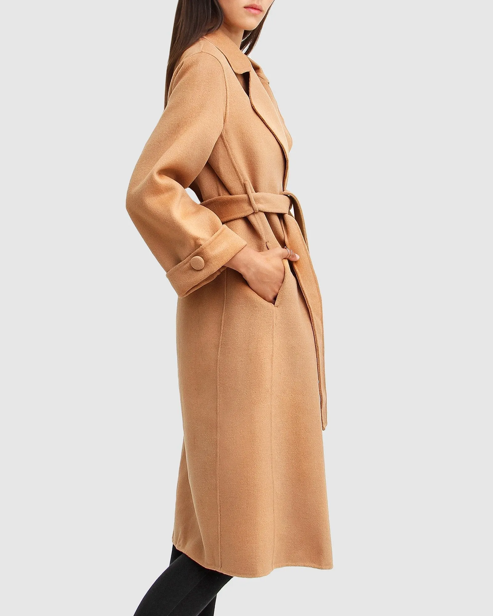 Stay Wild Oversized Wool Coat - Camel