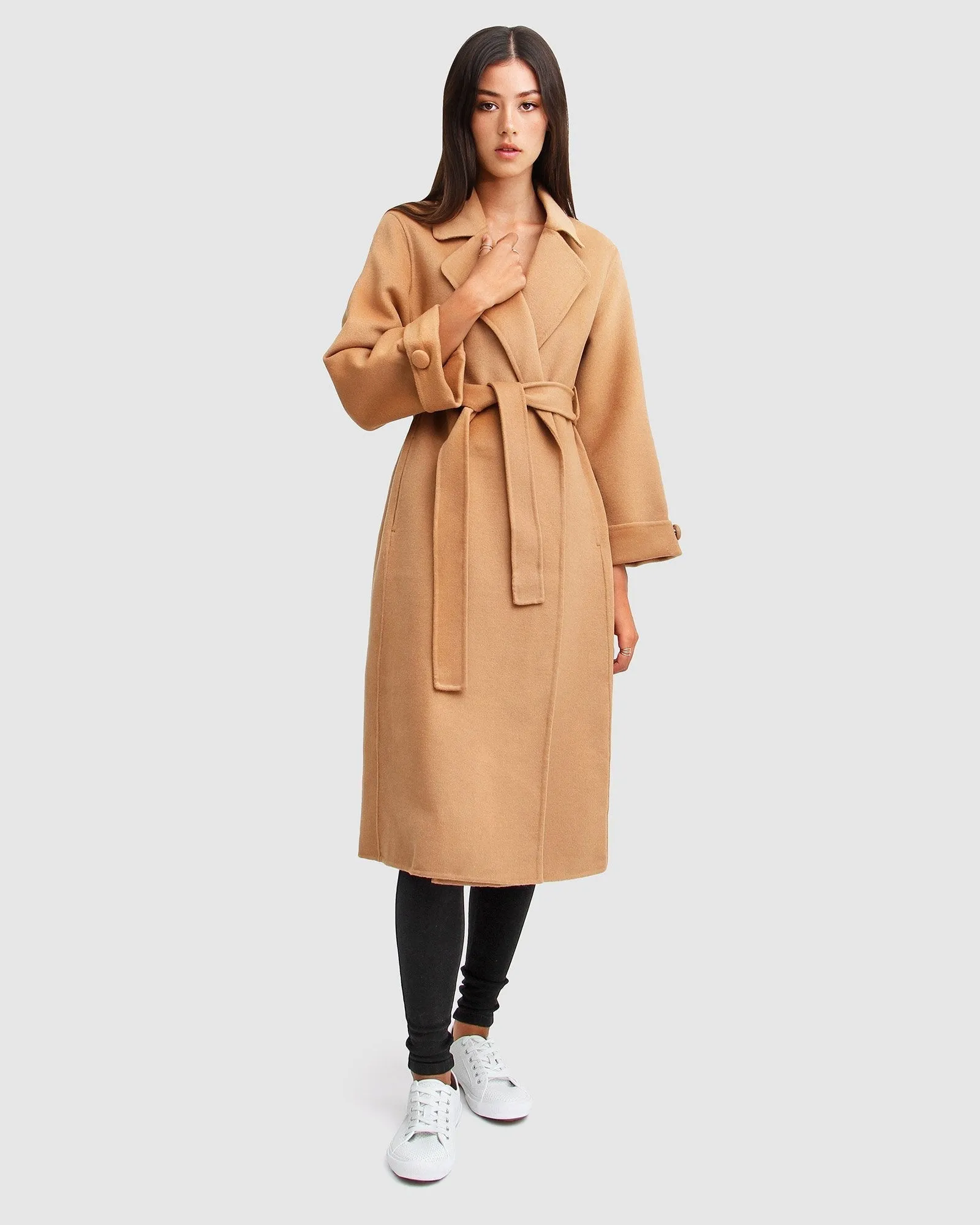 Stay Wild Oversized Wool Coat - Camel