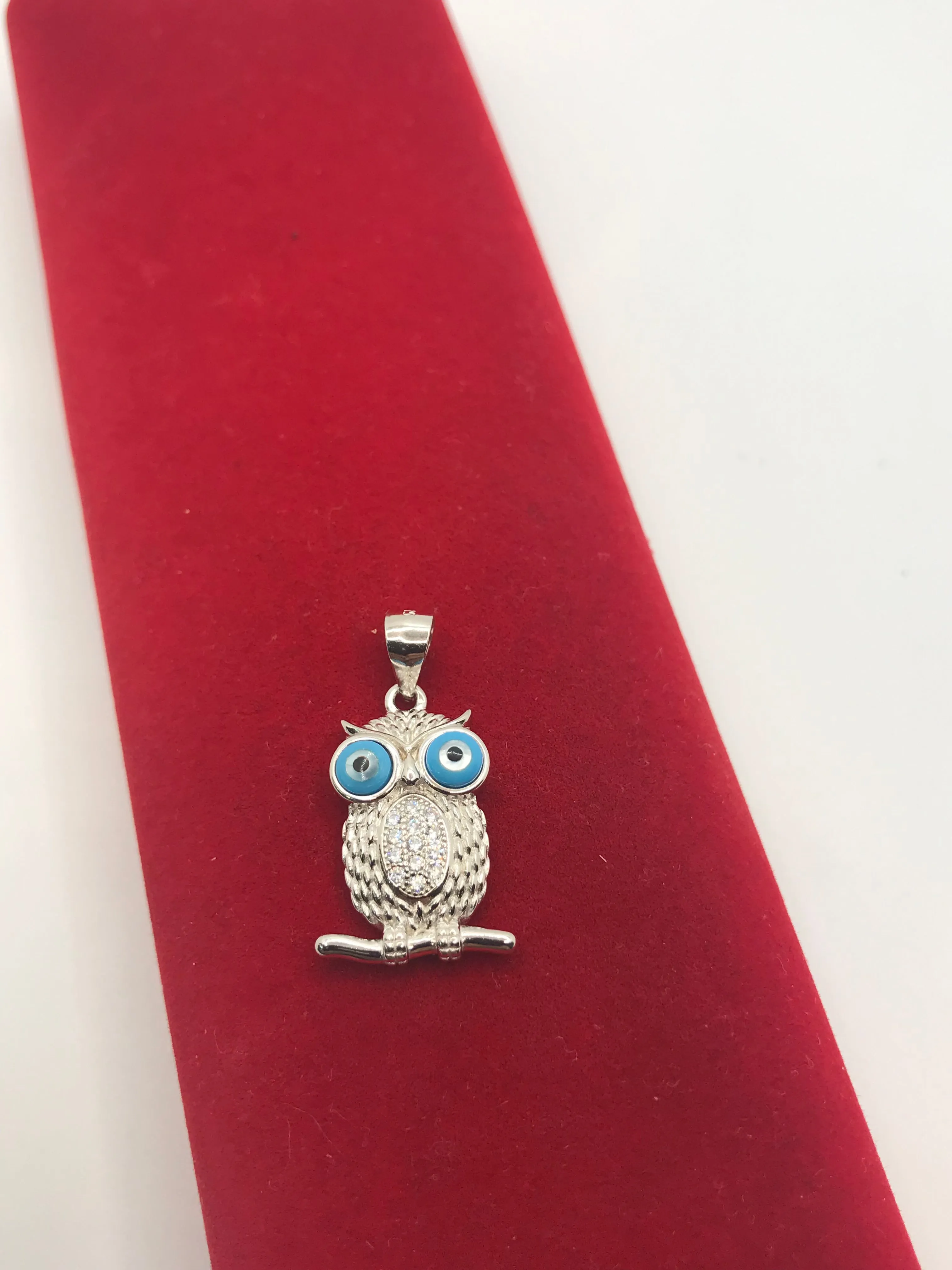 Sterling silver owl pendant