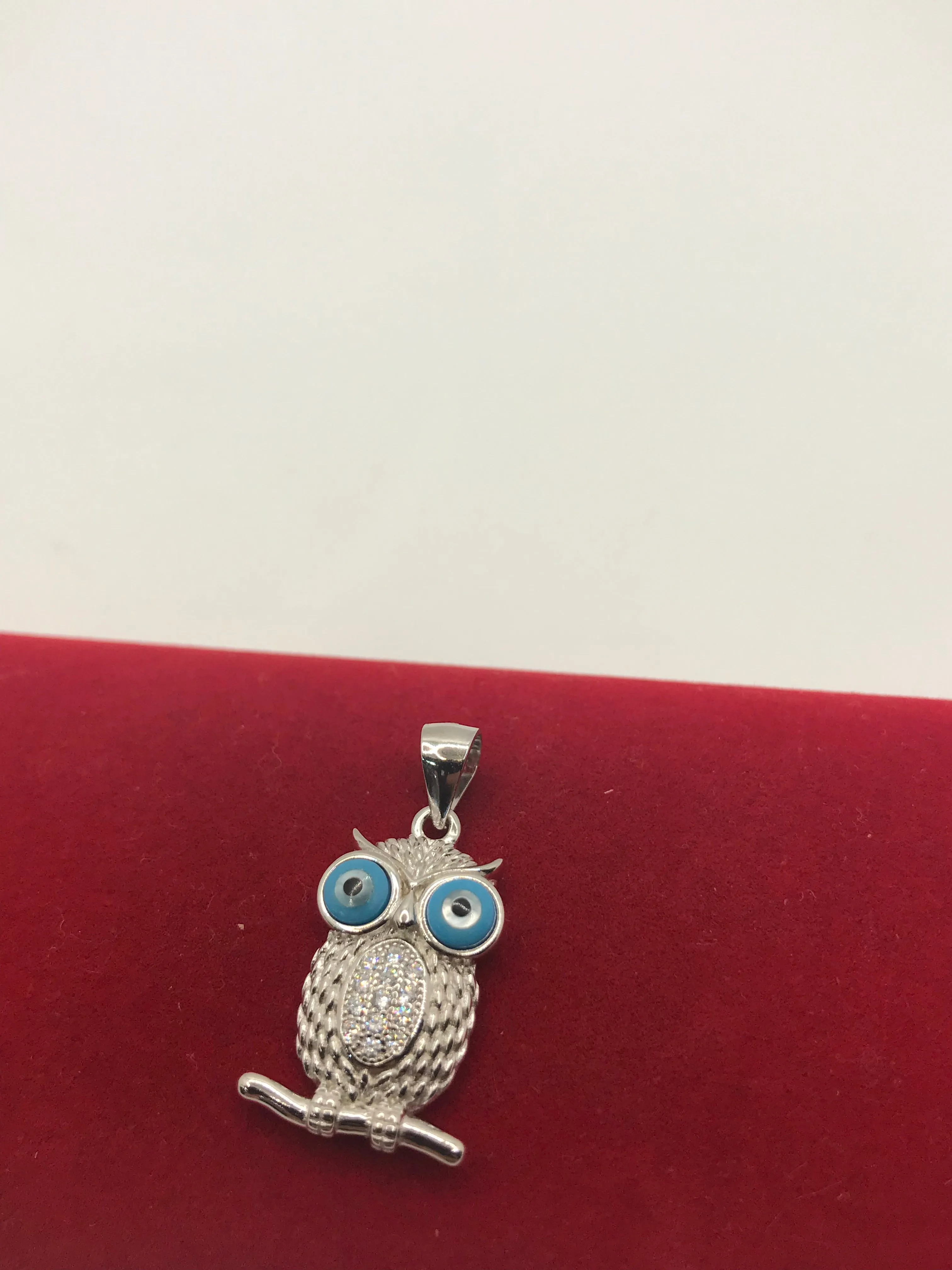 Sterling silver owl pendant