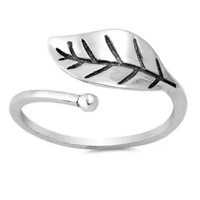 Sterling Silver Single Leaf Wrap Ring