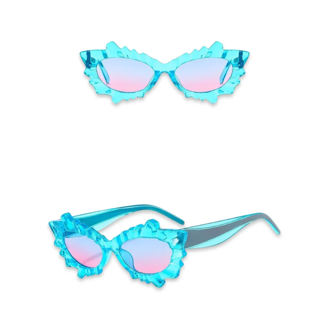 Sunglasses - Irregular Cats Eye Glasses, Blue