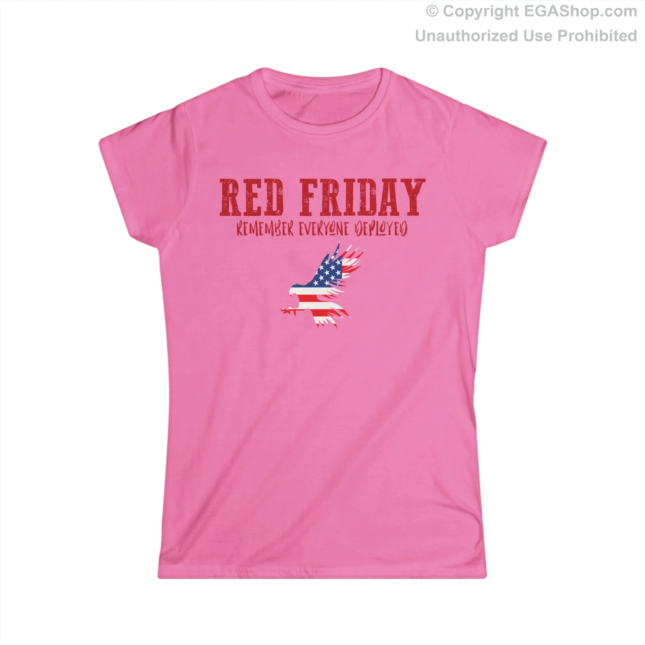 T-Shirt, Ladies Fit: R.E.D. Friday with American Flag Eagle