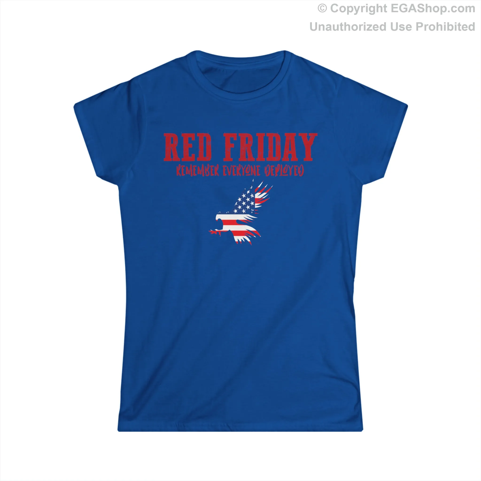 T-Shirt, Ladies Fit: R.E.D. Friday with American Flag Eagle