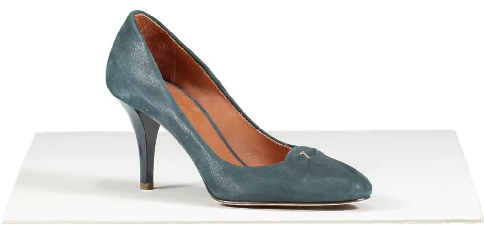 TRUSSARDI Blue Suede Mid-heel Court Shoes UK 3 EU 36 👠