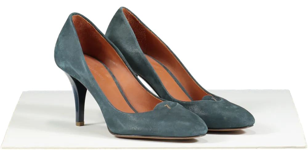 TRUSSARDI Blue Suede Mid-heel Court Shoes UK 3 EU 36 👠