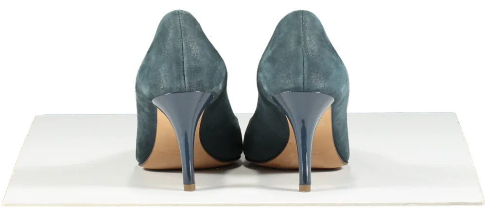 TRUSSARDI Blue Suede Mid-heel Court Shoes UK 3 EU 36 👠