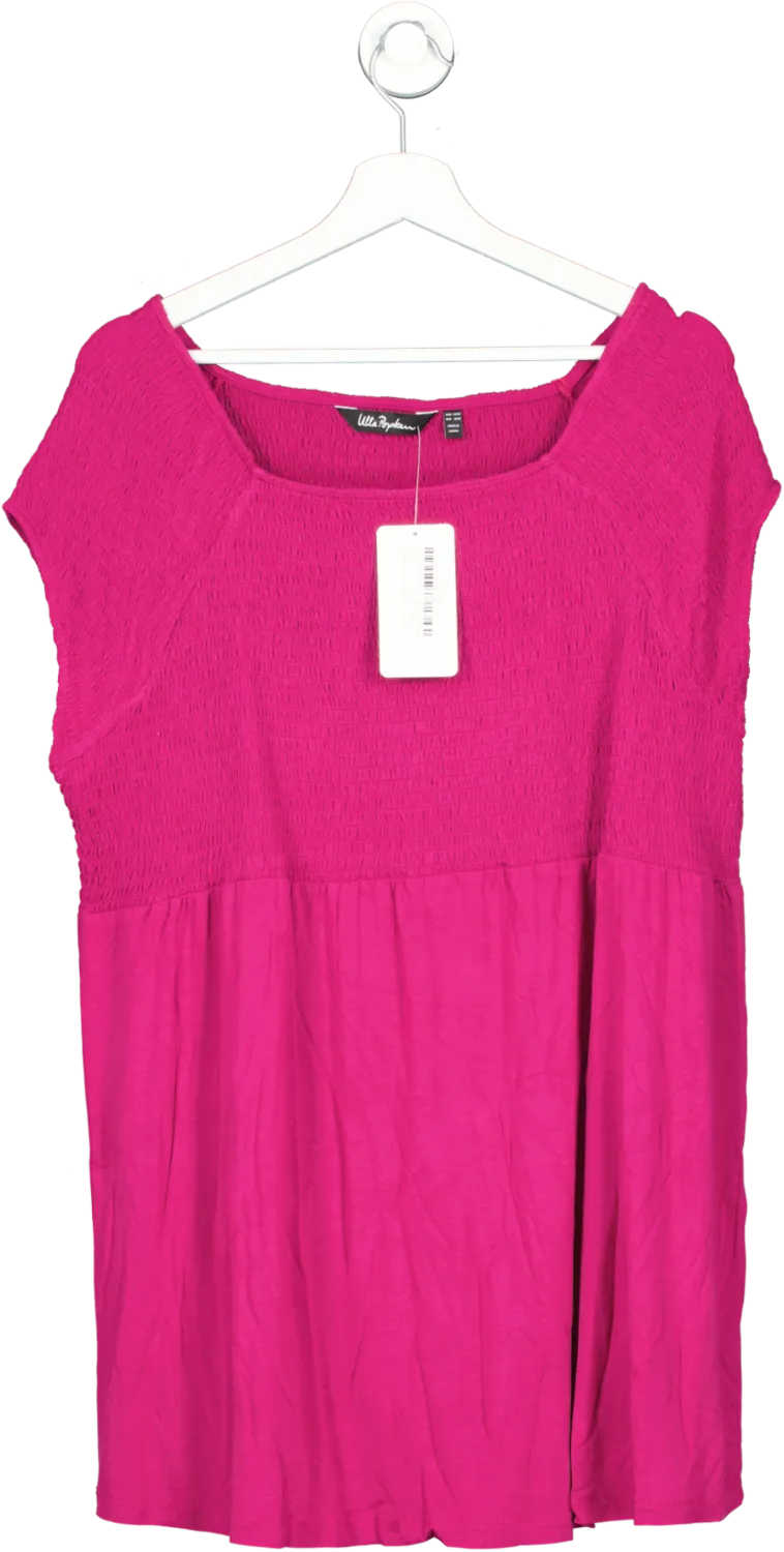 ULLA POPKEN Fuchsia Pink Shirred About You Top BNWT UK 20