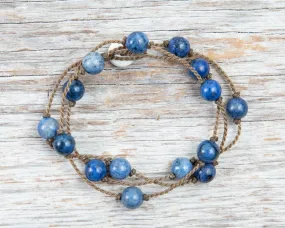 Wrap-1299-Blue Dumortierite Round Medium