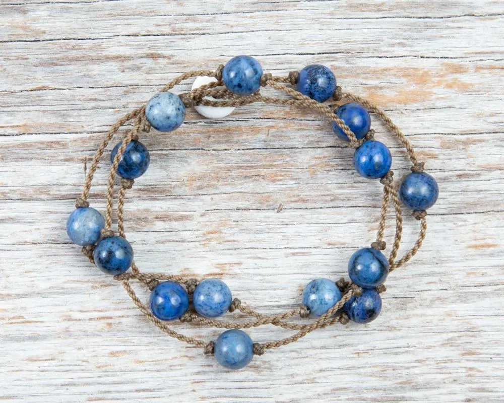 Wrap-1299-Blue Dumortierite Round Medium