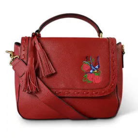 YAMBA - Addison Road  - Red Pebbled Leather Structured Bag